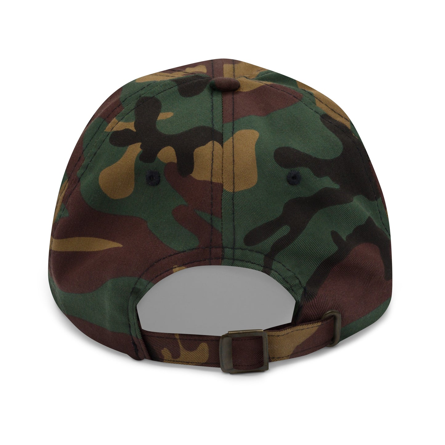 Metal Embroidered Dad Hat - Camo/Hunter Orange